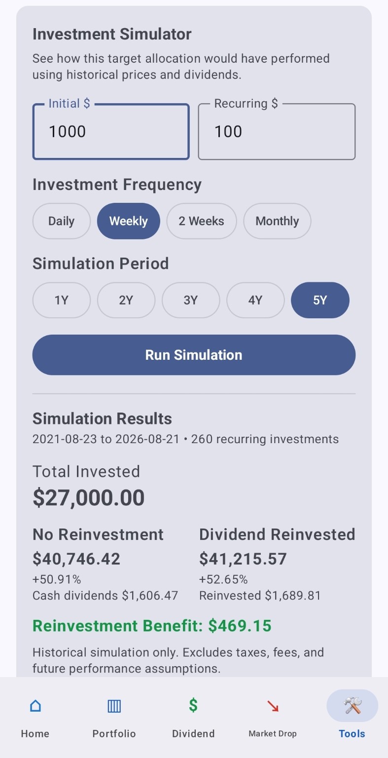 KIFOLIO ETF Investment Simulator